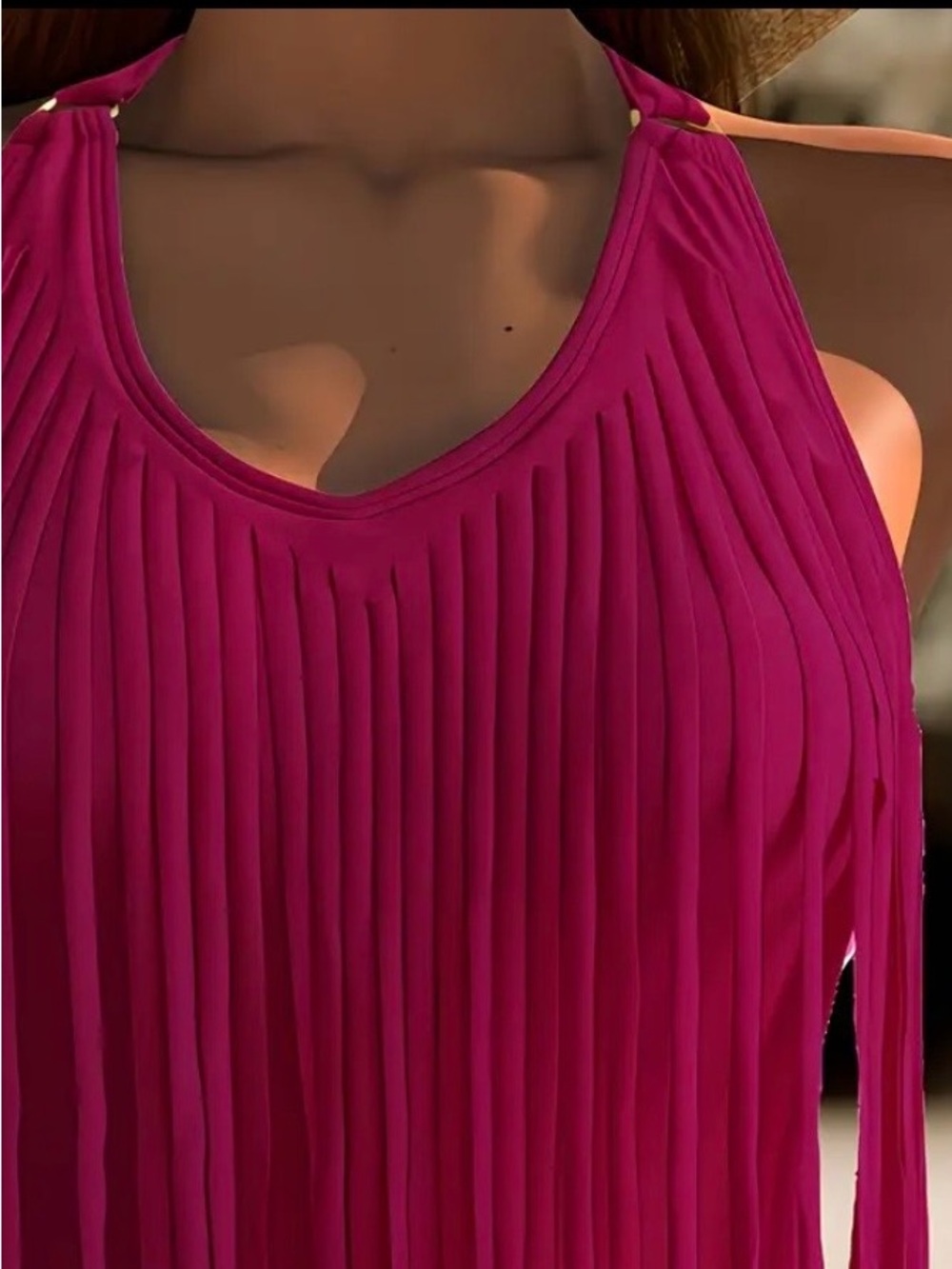 NWT, Women’s Long Fringed Swimsuit - Magenta - Brand New in Original Packaging